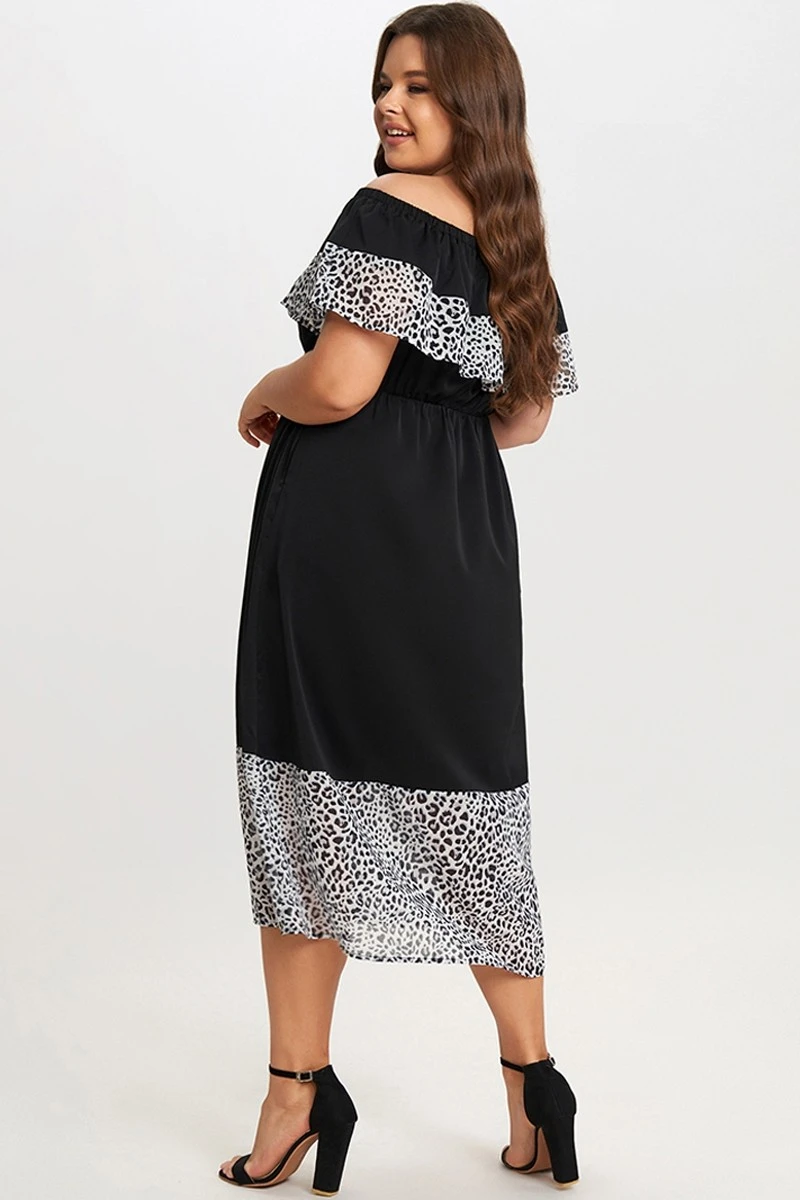 Black Leopard Off The Shoulder Maxi Dress 4 Black Leopard Off The Shoulder Maxi Dress - Image 2