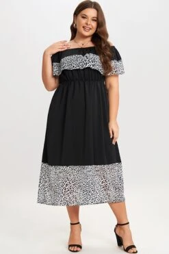 Black Leopard Off The Shoulder Maxi Dress 12 Black Leopard Off The Shoulder Maxi Dress -Luna Marina Store c sd032001 5