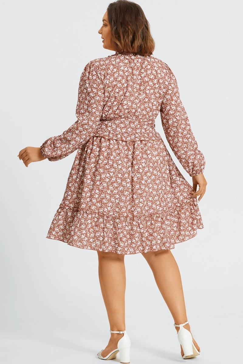 Pink Short Sleeve Peplum V Neck Midi Dress 4 Pink Short Sleeve Peplum V Neck Midi Dress - Image 2