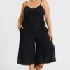 Plus Size Black Sleeveless Easy Culotte Jumpsuit -Luna Marina Store c sd045001 1
