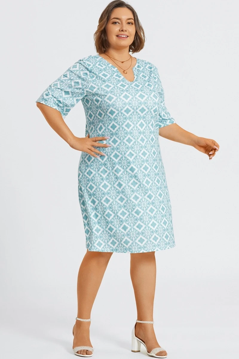 Floral Print Blue Polo Half Sleeves Midi Dress 5 Floral Print Blue Polo Half Sleeves Midi Dress - Image 3