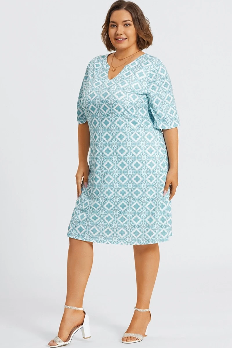 Floral Print Blue Polo Half Sleeves Midi Dress 8 Floral Print Blue Polo Half Sleeves Midi Dress - Image 6
