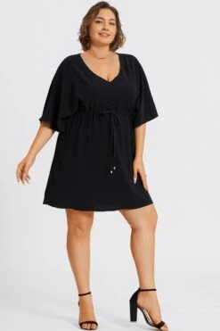 V-Neck Solid Color Elastic Eaist Ruffle Long Tunic 12 V-Neck Solid Color Elastic Eaist Ruffle Long Tunic -Luna Marina Store c sd047001 4