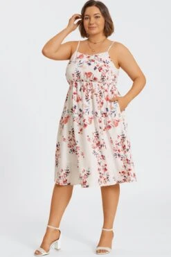 Floral Print Square Neck Chiffon Pleated Midi Dress 11 Floral Print Square Neck Chiffon Pleated Midi Dress -Luna Marina Store c sd049002 4