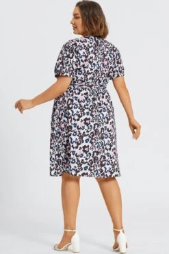 Plus Size Floral Print V-Neck Midi Dress 9 Plus Size Floral Print V-Neck Midi Dress -Luna Marina Store c sd053001 2