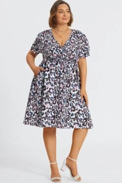 Plus Size Floral Print V-Neck Midi Dress 13 Plus Size Floral Print V-Neck Midi Dress -Luna Marina Store c sd053001 6