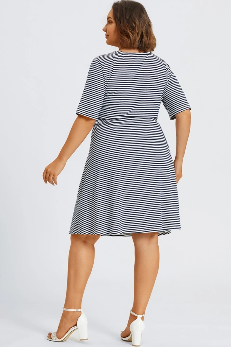 High Neck Half Sleeve Skater Midi Dress 4 High Neck Half Sleeve Skater Midi Dress - Image 2