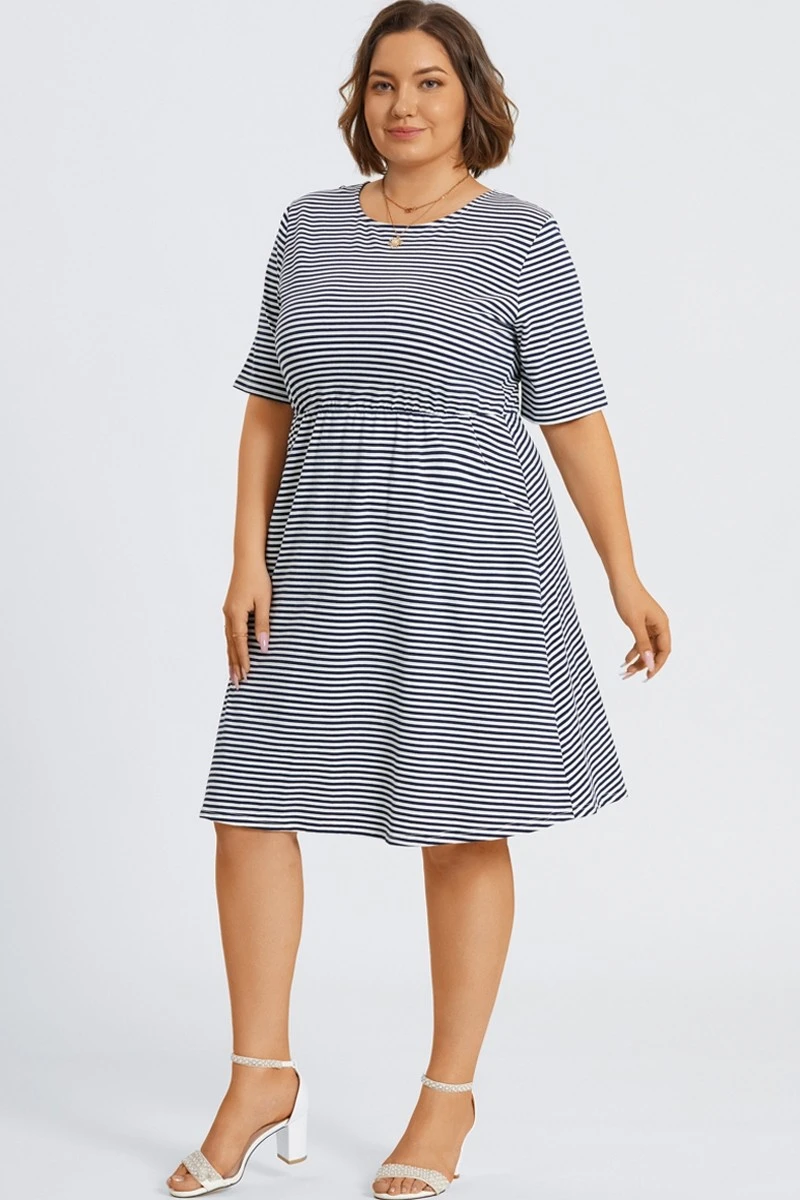 High Neck Half Sleeve Skater Midi Dress 5 High Neck Half Sleeve Skater Midi Dress - Image 3