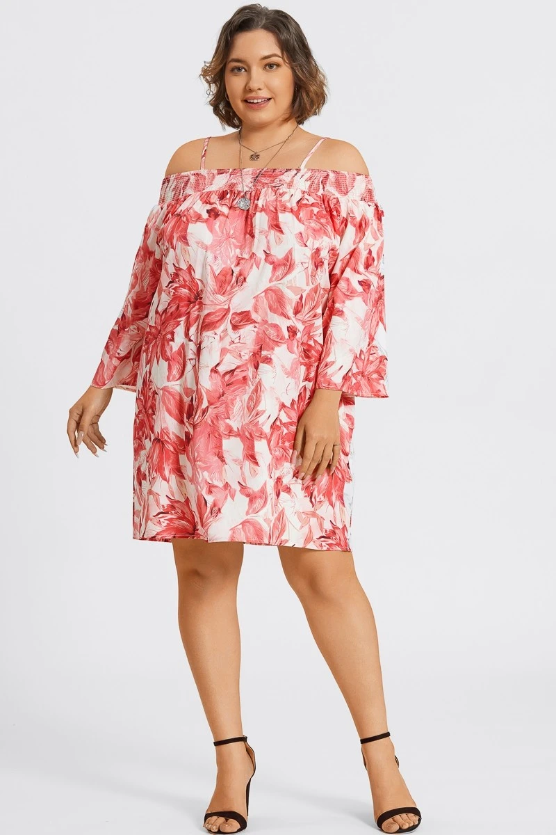 Floral Print Off-Shoulder Carmen Style Midi Dress 3 Floral Print Off-Shoulder Carmen Style Midi Dress