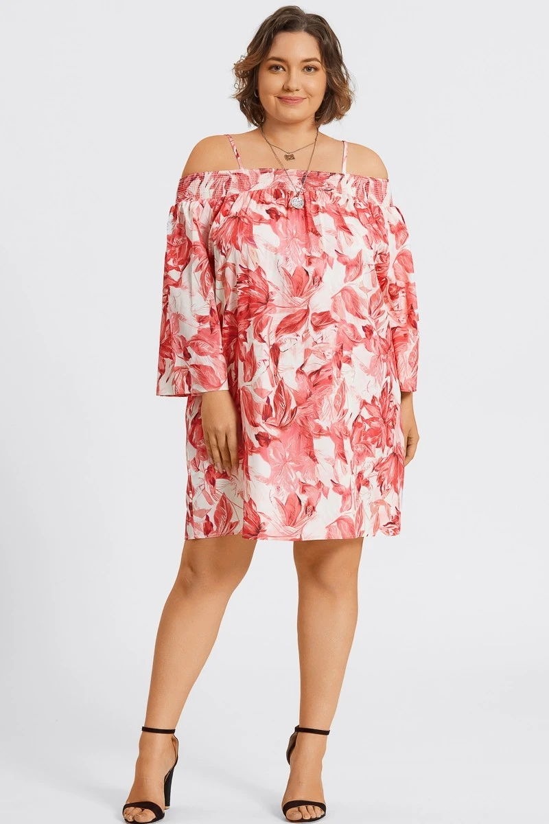 Floral Print Off-Shoulder Carmen Style Midi Dress 5 Floral Print Off-Shoulder Carmen Style Midi Dress - Image 3