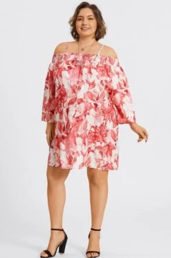 Floral Print Off-Shoulder Carmen Style Midi Dress 12 Floral Print Off-Shoulder Carmen Style Midi Dress -Luna Marina Store c sd056001 5