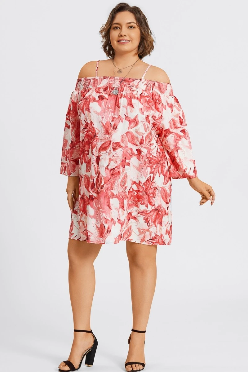 Floral Print Off-Shoulder Carmen Style Midi Dress 7 Floral Print Off-Shoulder Carmen Style Midi Dress - Image 5