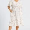 Floral Printed Ruffle Sleeve Pocket Belted Maxi Dress -Luna Marina Store c sd059001 1