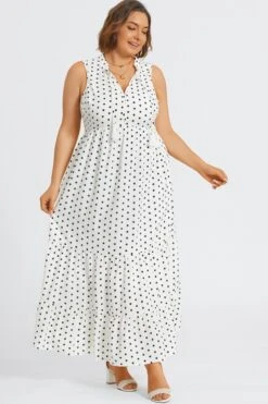 Polka Dots Textured Woven Tiered Maxi Dress 13 Polka Dots Textured Woven Tiered Maxi Dress -Luna Marina Store c sd060001 6