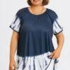 Tie-Dye Gauze Ruffle Short Sleeves Tunic 1 Tie-Dye Gauze Ruffle Short Sleeves Tunic -Luna Marina Store c top042001 1