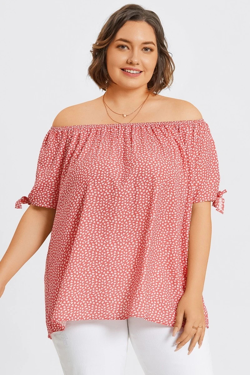 Loose Cut Off-Shoulder Tie Detail Top 8 Loose Cut Off-Shoulder Tie Detail Top - Image 6