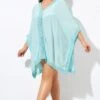 Aquamarine Bohemian Tunic Cover Up With Sleeves -Luna Marina Store dsc00760