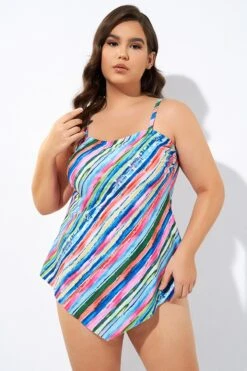 Multi Color Scarf Bandeau Longer Length Tankini Top -Luna Marina Store dsc06682 1