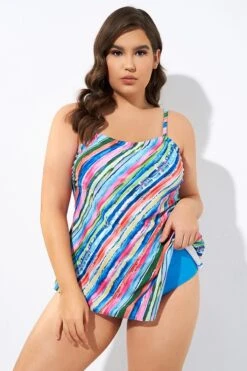 Multi Color Scarf Bandeau Longer Length Tankini Top -Luna Marina Store dsc06684 1