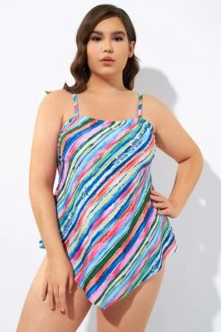 Multi Color Scarf Bandeau Longer Length Tankini Top -Luna Marina Store dsc06693 1