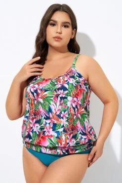 Adjustable Straps Lightweight Blouson Tankini Top 11 Adjustable Straps Lightweight Blouson Tankini Top -Luna Marina Store dsc08443 1