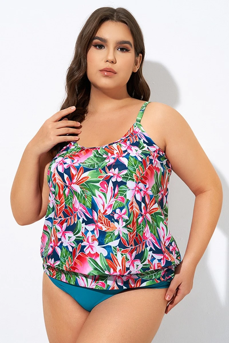 Adjustable Straps Lightweight Blouson Tankini Top 6 Adjustable Straps Lightweight Blouson Tankini Top - Image 4