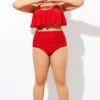 Red Women High Waist Swim Brief -Luna Marina Store dsc08621