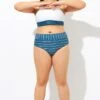 Elegant High Waist Stripe Swim Bottom -Luna Marina Store dsc08919