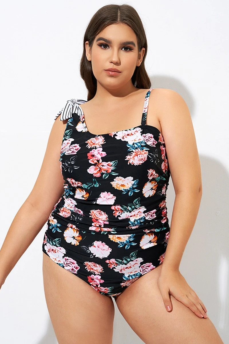 Flower One Shoulder Bow One Piece Swimsuit 7 Flower One Shoulder Bow One Piece Swimsuit - Image 5