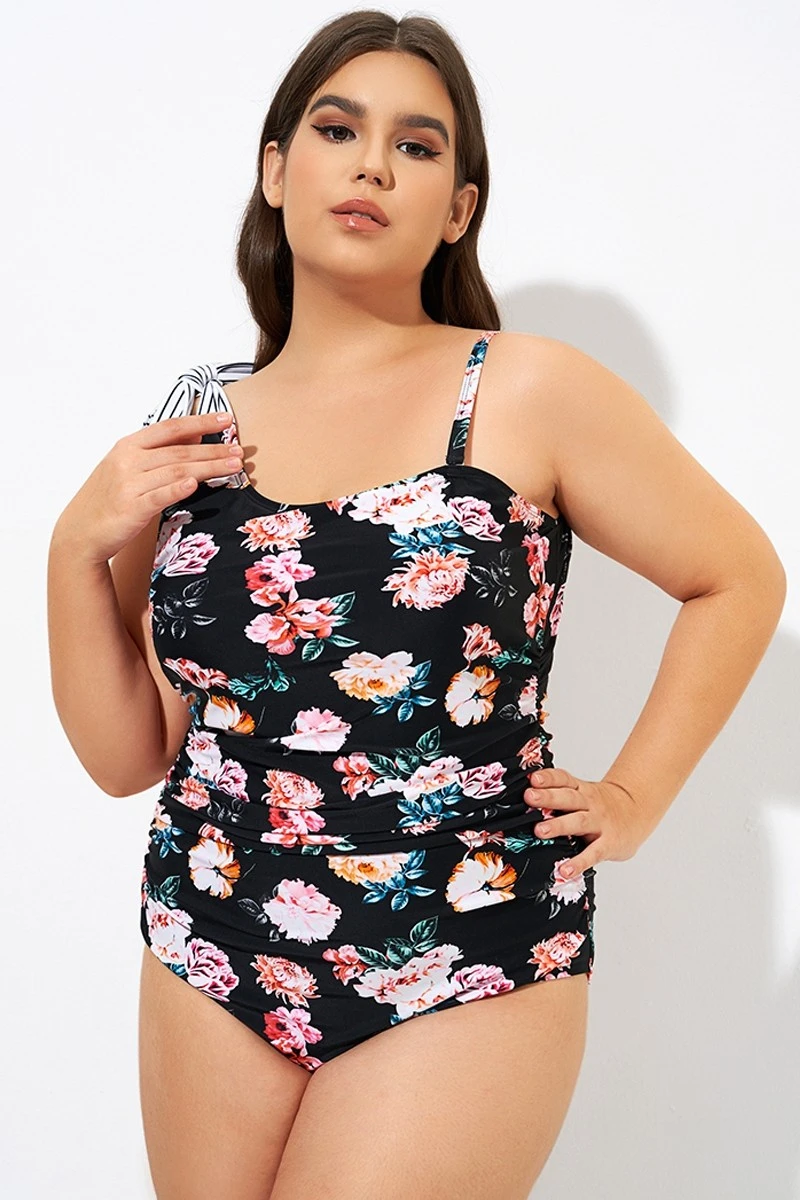 Flower One Shoulder Bow One Piece Swimsuit 8 Flower One Shoulder Bow One Piece Swimsuit - Image 6