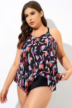 Multi Vintage Print Lady Tankini Top -Luna Marina Store dsc09645