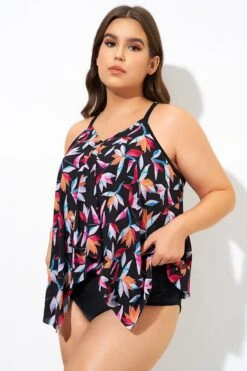 Multi Vintage Print Lady Tankini Top -Luna Marina Store dsc09681